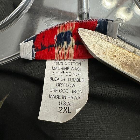 Pacific Legend Men Hawaiin Shirt Size 2XL Parrots Made in Hawaii Vacation Resort - Picture 4 of 7